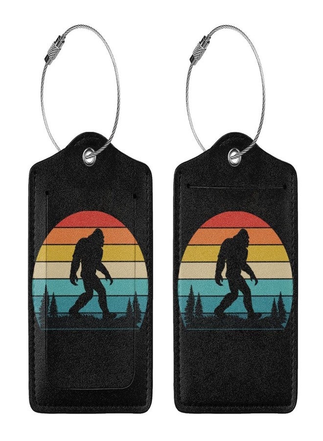 Vridoyt 2 Pcs Bigfoot Luggage Tag for Suitcase, Identifiers Privacy Cover ID Label with Steel Loop, Cute Sasquatch Luggage Tags Birthday Gifts for Men Women Outdoor Travel Father's Mother's Day - Image 1